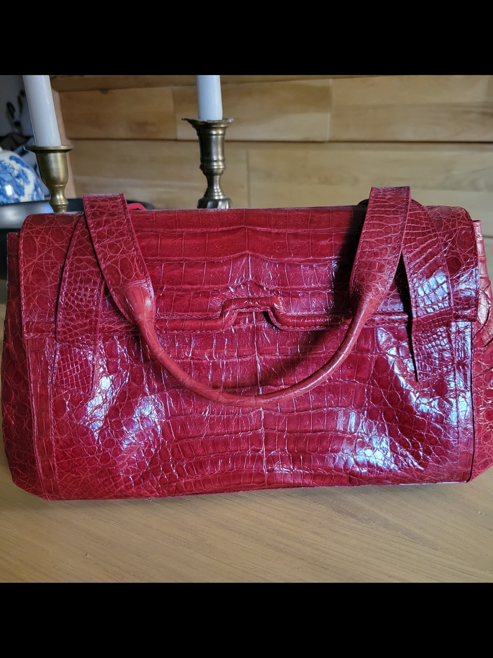 Nancy Gonzalez Red Croc-Embossed Leather Tote Bag - Stylish Women’s Carryall